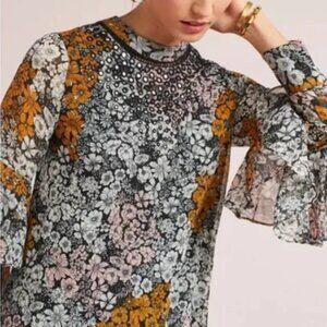 Anthropologie Long-Sleeved Midi Length Dress size L